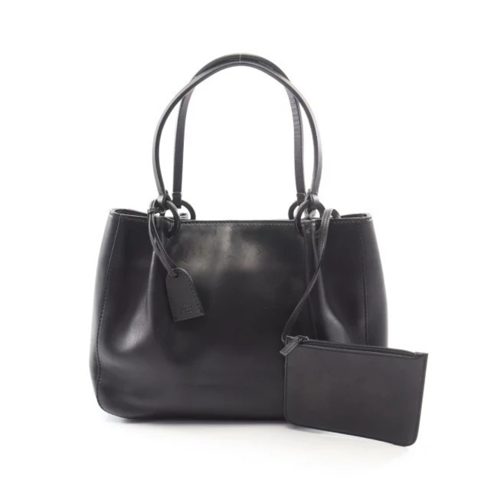 Gucci Tote Bag Pouch Clutch Leather Black